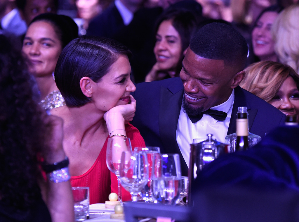 Katie Holmes and Jamie Foxx Cozy Up at the 2018 PreGrammy Gala E! News Katie Holmes and Jamie Foxx Cozy Up at the 2018 PreGrammy Gala E! News